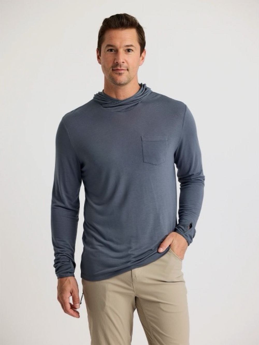 Men's Free Fly Bamboo Long-Sleeve Lightweight Hoodie - Storm Cloud Gray
